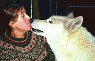 T Martino gets a kiss from Huiha (Osage for 'Trout') Not something just anyone is treat with.